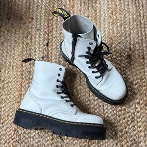 Dr. Martens Jadon 6M White Platform Boots